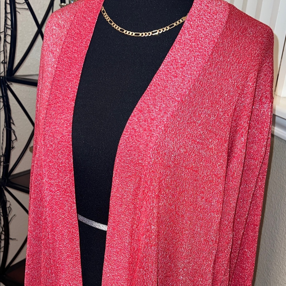 Ruby Rd. Glittering Red Cardigan - Picture 4 of 7